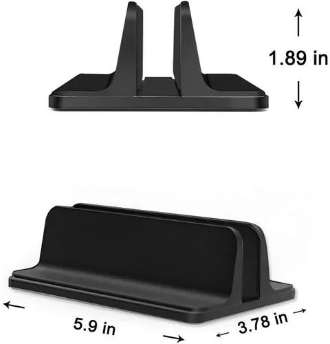 Vista 7 de Soporte vertical de escritorio con base ajustable, soporte para laptop compatible con todos los portátiles, MacBook, Surface, Dell, juegos, iPad