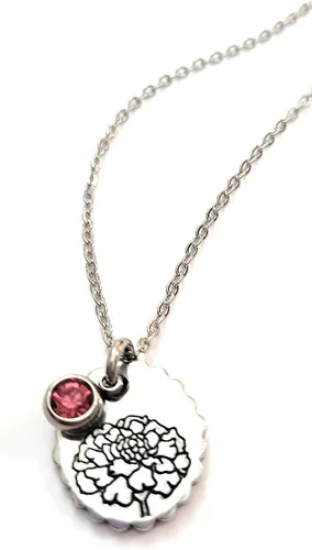 Vista 49 de Birth Month Flower and Birthstone Necklace