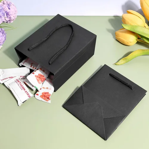 Vista 6 de batifine Bolsas de regalo pequeñas, pequeñas bolsas de joyería con asas, pequeñas bolsas de papel a granel para recuerdos de fiesta, regalos