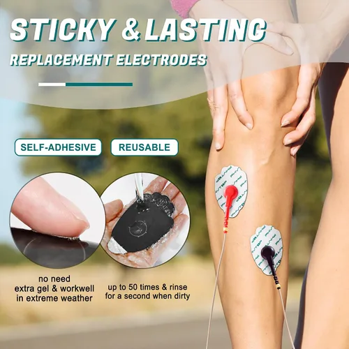 Vista 5 de TENS Pads EMS Unidad Electrodo a presión 20 Pcs con Super Gel