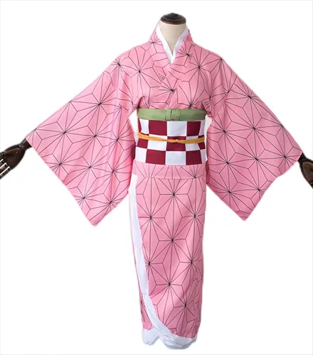 Vista 2 de MUTAO Demon Slayer Kimono Kamado Nezuko - Disfraz de cosplay con bambú con peluca