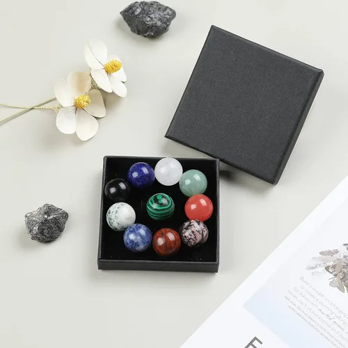 Vista 7 de Juego de 10 piedras curativas en forma de cristales naturales, palma de cristal de 0.8 pulgadas, piedras naturales pulidas, juego de bolsillo