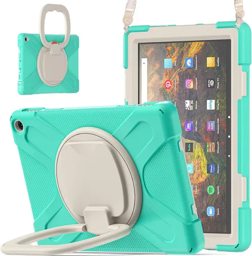 Vista 9 de Funda portátil de rotación de 360° para tablet Fire HD 10 y 10 Plus