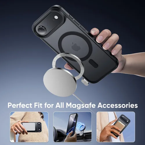 Vista 3 de Tigowos Funda Magnética para iPhone Air Compatible con MagSafe Resistente a Caídas de 16 Pies Cubierta Trasera con Sensación de Piel Mate a Prueba