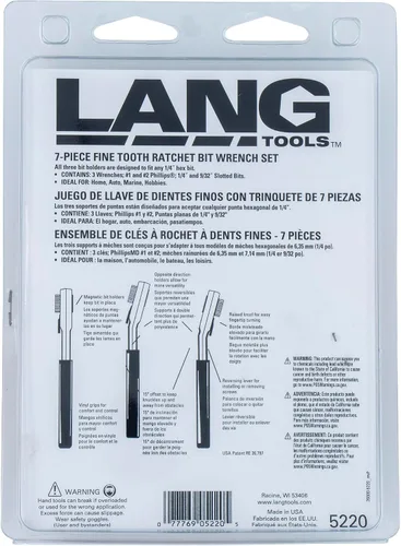Vista 4 de Lang Tools 5220 - Juego de llaves de punta de dientes finos de 7 piezas, color negro
