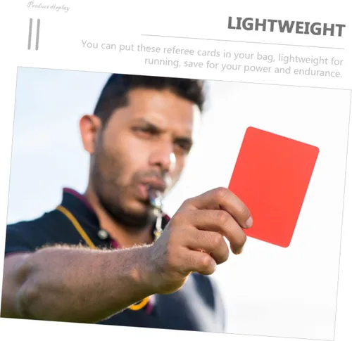 Vista 4 de 10 tarjetas de árbitro de fútbol rojo oficiales de fútbol estándar tarjetas de expulsión y advertencia ideales para juegos deportivos y kits