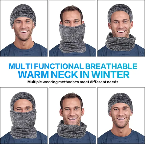 Vista 4 de Calentador de cuello, polaina de cuello polar para invierno, elástico, multiusos, resistente al viento, calentadores térmicos de cuello para mujeres