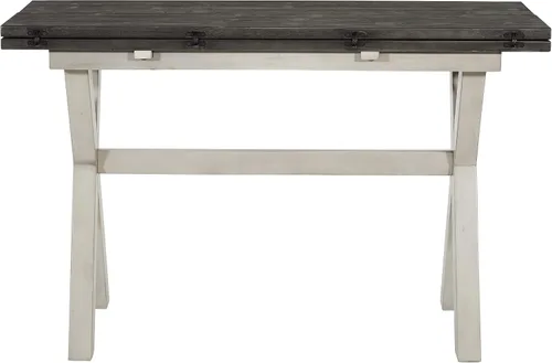 Vista 8 de OSP Home Furnishings Kristen - Escritorio extensible abatible para mesa de comedor, acabado carbón