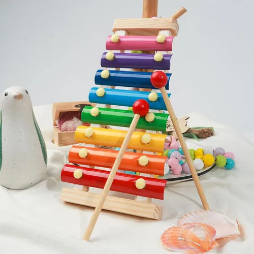 Vista 8 de MCPINKY Xilófono para niños, juguete musical xilófono con mazos seguros para niños, instrumentos musicales educativos, juguete para niños pequeños