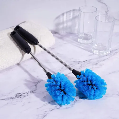 Vista 7 de MOSOLAN Cepillo para botellas de acero inoxidable con cabezal reemplazable, paquete de 2 cepillos de limpieza de mango largo para botellas de agua