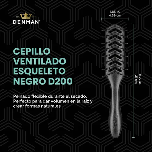 Vista 2 de Jack Dean by Denman D200 Cepillo de ventilación flexible para secado con soplado, cepillo de pelo para cabello húmedo y seco, rizado, grueso, lacio