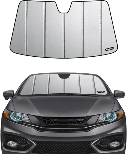Vista 9 de Pigenius Parasol para parabrisas Honda Civic Coupe 2012-2015, acabado plateado metálico