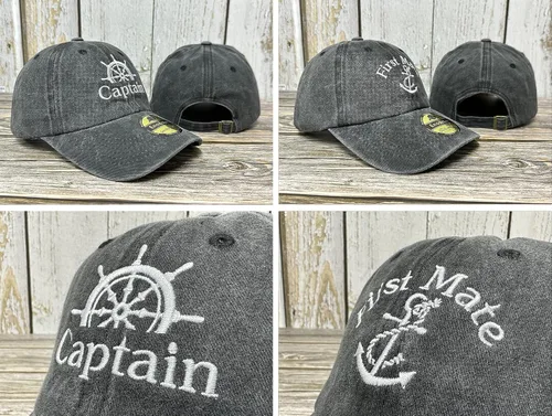 Vista 4 de Enodtter Sombreros de señor y señora, sombreros de capitán y primer oficial, sombreros de esposo y esposa, sombreros de novio de novia