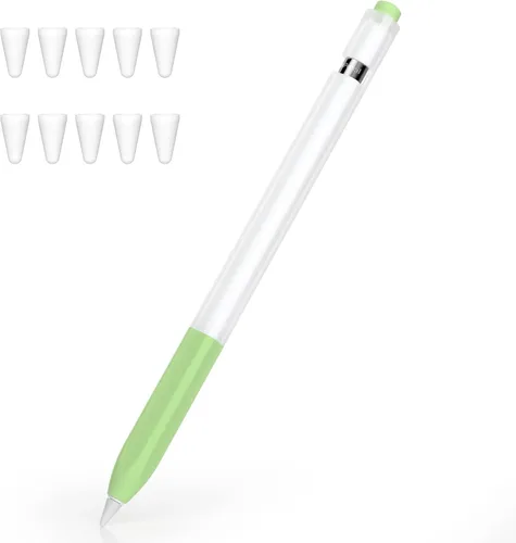 Vista 11 de Compatible con Apple Pencil de 1ª generación, funda de silicona antideslizante, [con 10 fundas de punta de silicona] para Apple Pencil de 1ª Negro
