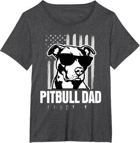 Vista 19 de Pitbull Dad - Camiseta para hombre con orgullo American Pit Bull Dog, Negro, S