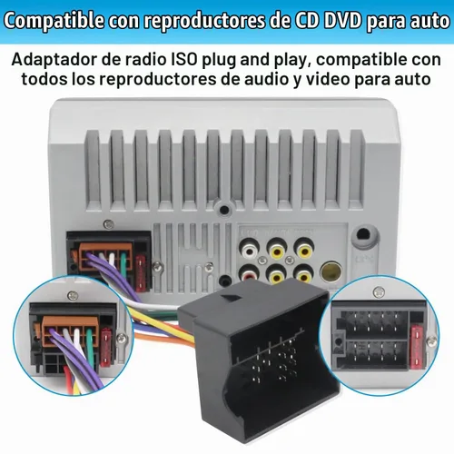 Vista 4 de Arnés de cables de radio estéreo ISO apto para VW BMW
