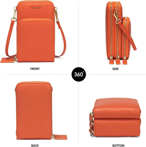 Vista 2 de Bolso chico en bandolera de mujer para celular minicartera tarjetera monedero de manohombro