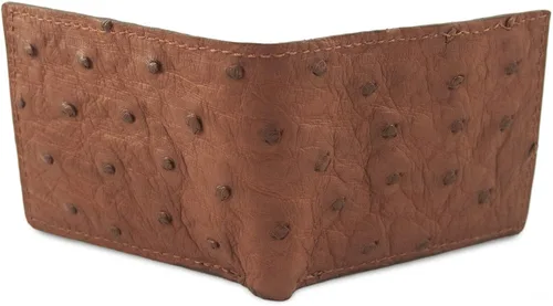Vista 2 de Cartera de piel de avestruz auténtica hecha a mano