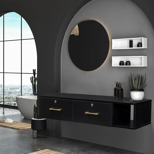 Vista 9 de Winado Estación de peluquería para estilista de peluquería, equipo de spa de salón de belleza, estación de gabinete de salón con cajón de Negro