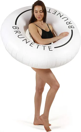 Vista 16 de Loteli Flotador de natación – Anillo de natación inflable minimalista estético Accesorio clásico para fiesta, sesión de fotos, diversión