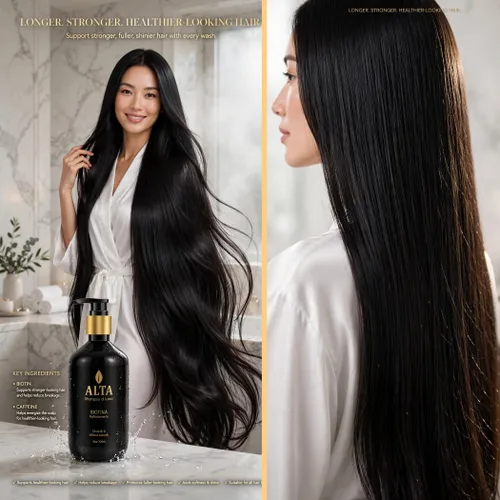 Vista 6 de All Goods Alta Strengthening Biotin + Caffeine Shampoo 10oz – DHT Blocker Formula para la pérdida y adelgazamiento del cabello – Champú espesante