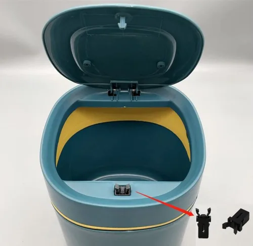 Vista 5 de Paquete de 10 clips de tapa de bote de basura, interruptor de presión, botón de bloqueo de repuesto para mini bote de basura con tapa, cesta