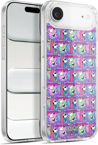 Vista 189 de Head Case Designs Funda de gel suave con licencia oficial de Peanuts Tropical Surf Snoopy Aloha Disco compatible con Apple iPhone 13 Mini Surf