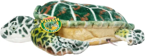 Vista 6 de Melissa & Doug Tortuga de mar gigante, animal de peluche realista (casi 3 pies de largo)