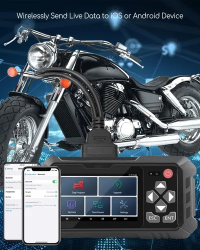 Vista 6 de Cable de diagnóstico OBD2 apto para Harley Davidson 4pin+6pin 2 en 1 adaptador de escáner OBD de motocicleta, conector 2 en 1 funciona con muchas