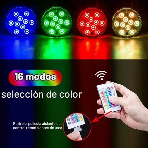 Vista 4 de Luces de Tocador de Baño Inalámbricas, Operadas a Batería, Impermeables, Luz LED para Ducha, Spa, Baño, Sobre Espejo, Pared, Techo, Control Remoto