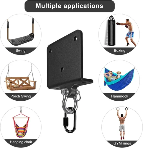 Vista 7 de Kipika Colgador de pared para bolsa pesada, soporte giratorio para bolsa de boxeo resistente para gimnasio en casa, longitud ajustable para bolsa