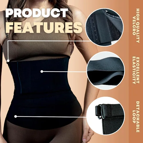 Vista 4 de gogrit Entrenador de cintura posparto, banda para el vientre con forma de reloj de arena, corsé moldeador de cuerpo, faja deportiva para mujer