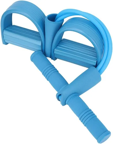 Vista 6 de Banda de pedal, 2 tubos para fitness, para yoga, ejercitador, entrenamiento multifunción, cuerda de tensión para cuerpo X, abdomen, cintura, brazo