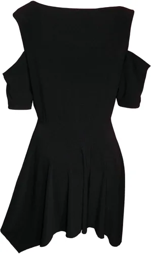 Vista 4 de Funfash Blusa de hombros descubiertos para mujer, talla grande, color negro brillante y con hombros descubiertos, hecha en Estados Unidos, negro