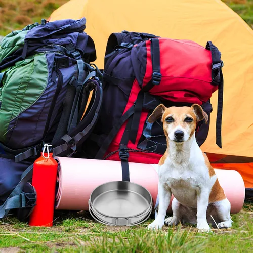 Vista 8 de Sartén pequeña para acampar, sartén portátil de acero inoxidable de 5.8 pulgadas para cocinar al aire libre con mango plegable, mini sartén