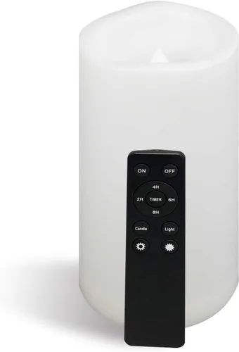 Vista 15 de CANDLE CHOICE Velas impermeables sin llama para exteriores, funcionan con pilas, con temporizador, gran resina plástica brillante, parpadeante