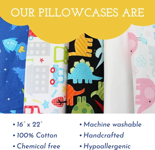 Vista 2 de Funda de almohada para jóvenes Little Sleepy Head - 100% funda de almohada de algodón y hipoalergénica - Funda de almohada envolvente de ajuste