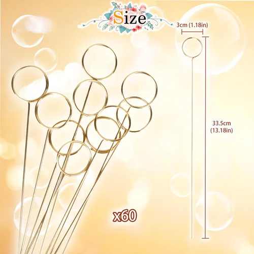 Vista 2 de 60 púas florales de alambre de metal de 13 pulgadas, soporte de tarjeta de metal para colocar tarjetas de nombre, clips de números de mesa, soporte