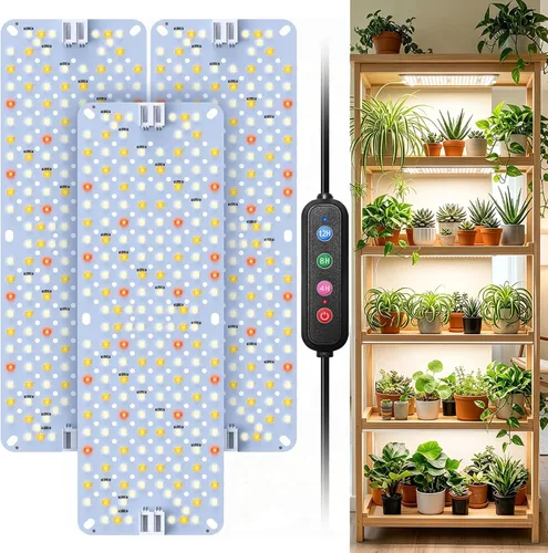 Vista 11 de SDOVUERC Luces de Crecimiento de Espectro Completo 384 LEDs, Luces de Crecimiento de Plantas de 24W para Plantas de Interior con Función de Conexión