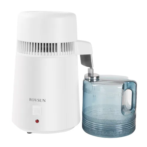 Vista 11 de Bonnlo Destilador de agua de acero inoxidable de 1.1 galones/4L con recipiente de vidrio, máquina de agua destilada de 750 W, destiladores de agua