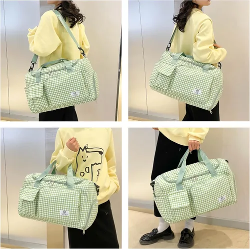 Vista 430 de Pequeña bolsa de gimnasio para mujer, bolsa de viaje con compartimento para zapatos