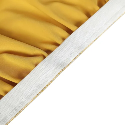 Vista 7 de Tableclothsfactory Cubierta de mesa de cóctel elástica de elastano dorado metálico