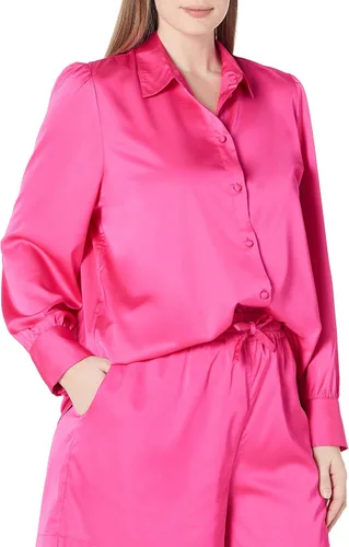 Vista 4 de The Drop Women's Standard Lucyswhims Long-Sleeve Button Down Stretch Satin Shirt