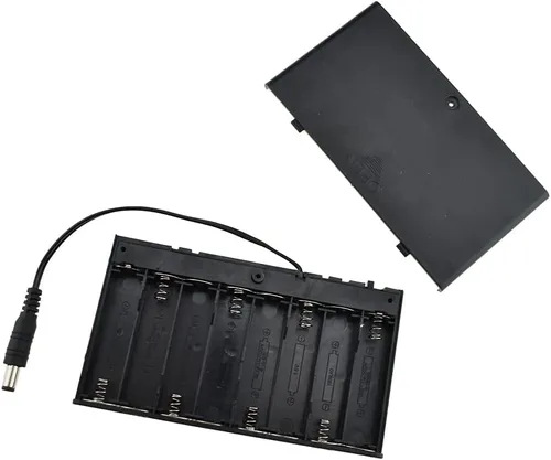Vista 11 de HAHIYO Paquete de soporte de batería AA de 1.5 V con cubierta resistente de alambre, resortes flexibles, interruptor integrado, baterías, caja