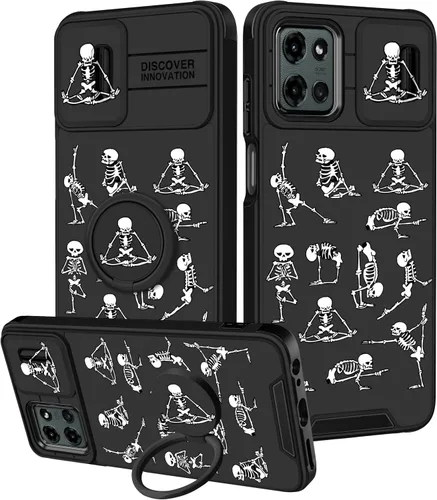 Vista 56 de para Moto G 5G 2023 funda - Cubierta de teléfono linda con corazón para mujeres y niñas, diseño único negro con cubierta deslizante para la cámara
