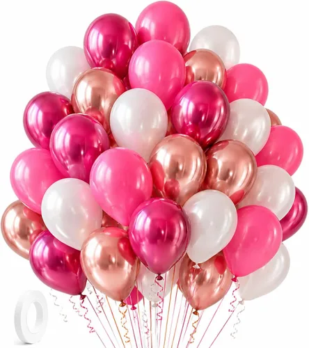Vista 13 de Kit de guirnalda de globos azules y blancos plateados, 60 globos de látex de confeti azul cromado, blanco y plateado de 12 pulgadas para baby