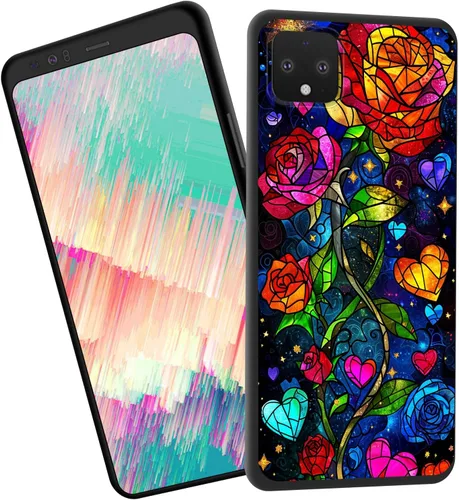 Vista 77 de Funda delgada para Google Pixel 4 XL, funda delgada de silicona de TPU suave a prueba de golpes para Google Pixel 4 XL, cruz negra