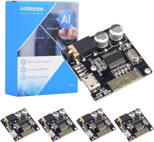 Vista 7 de Aideepen 5 piezas BT 5.0 módulo receptor de audio estéreo, placa decodificadora MP3 de 3.7-5V y amplificador para altavoz de coche