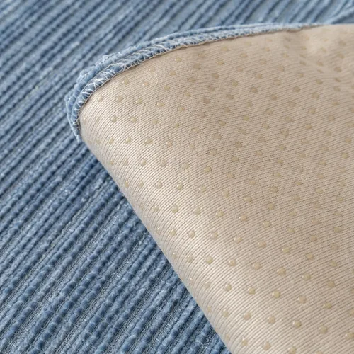 Vista 7 de vctops funda de sofá de chenilla suave con textura de tejido sólido a rayas, funda seccional para sofá lavable antideslizante para perros y Azul