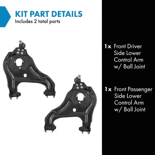 Vista 259 de Conjunto de Brazo de Control Inferior Delantero y Junta Esférica TRQ para Lado del Conductor y del Pasajero 2 Piezas Compatible con Ford Mustang GT